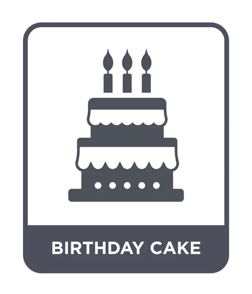 Icono Pastel Cumpleaños Estilo Diseño Moda Icono Torta Cumpleaños Aislado — Vector de stock