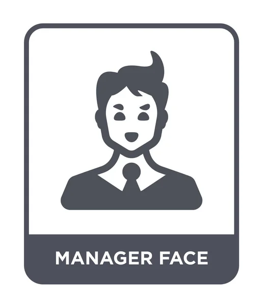 Manager Ansikte Ikonen Trendig Designstil Manager Ansikte Ikon Isolerad Vit — Stock vektor