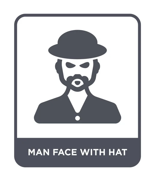 Cara Hombre Con Icono Del Sombrero Estilo Diseño Moda Hombre — Vector de stock