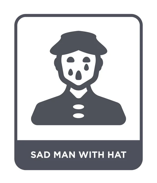 Hombre Triste Con Icono Del Sombrero Estilo Diseño Moda Hombre — Vector de stock