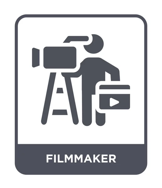 トレンディなデザイン スタイルの映画製作者アイコン 映画監督のアイコンが白い背景で隔離 映画監督ベクトル アイコン シンプルでモダンなフラット記号 — ストックベクタ