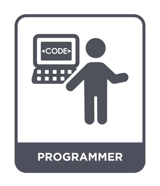 Значок Програміста Модному Стилі Дизайну Піктограма Програміста Ізольована Білому Тлі — стоковий вектор
