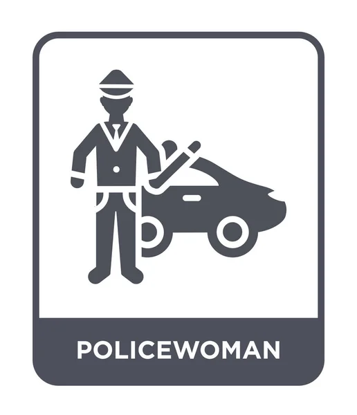 Ícone Policewoman Estilo Design Moderno Ícone Policewoman Isolado Fundo Branco —  Vetores de Stock