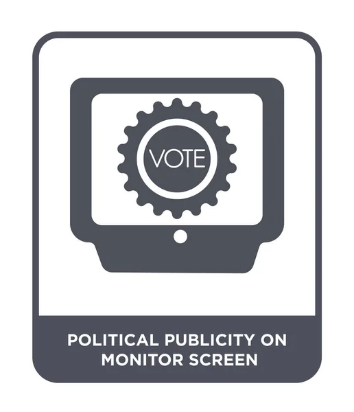Політична Реклама Піктограмі Екрану Монітора Модному Стилі Дизайну Політична Реклама — стоковий вектор