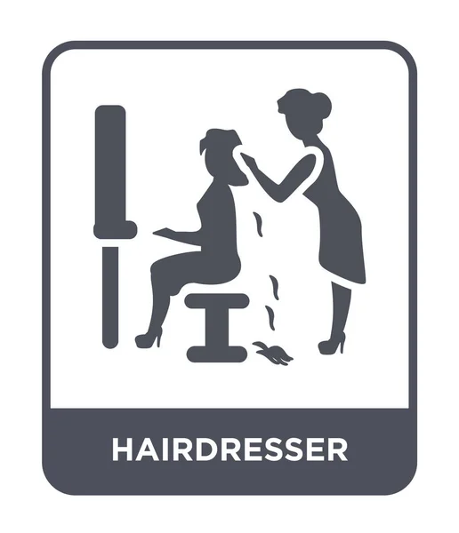 Friseur Ikone Trendigen Design Stil Friseur Symbol Isoliert Auf Weißem — Stockvektor