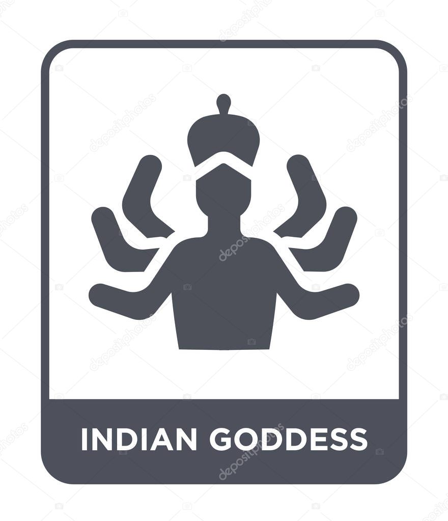indian goddess icon in trendy design style. indian goddess icon isolated on white background. indian goddess vector icon simple and modern flat symbol.