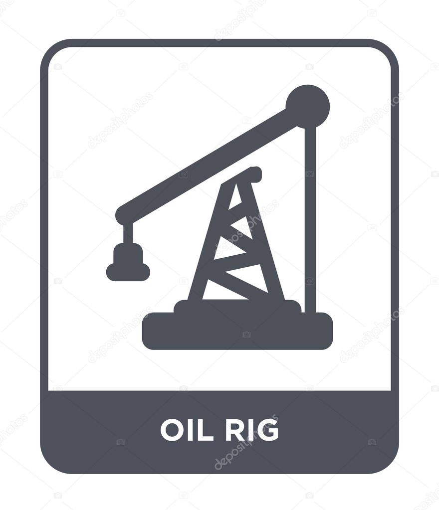 oil rig icon in trendy design style. oil rig icon isolated on white background. oil rig vector icon simple and modern flat symbol.