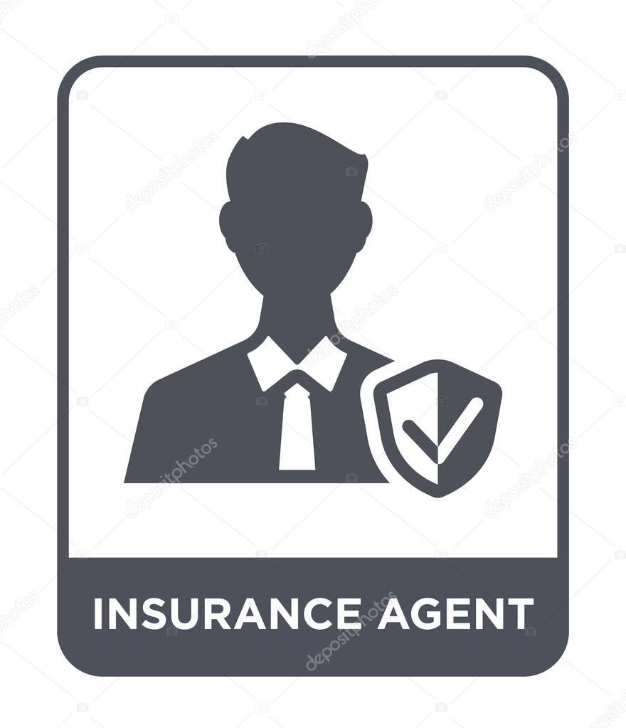 Insurance agent icon in trendy design style. insurance agent icon isolated on white background. insurance agent vector icon simple and modern flat symbol.
