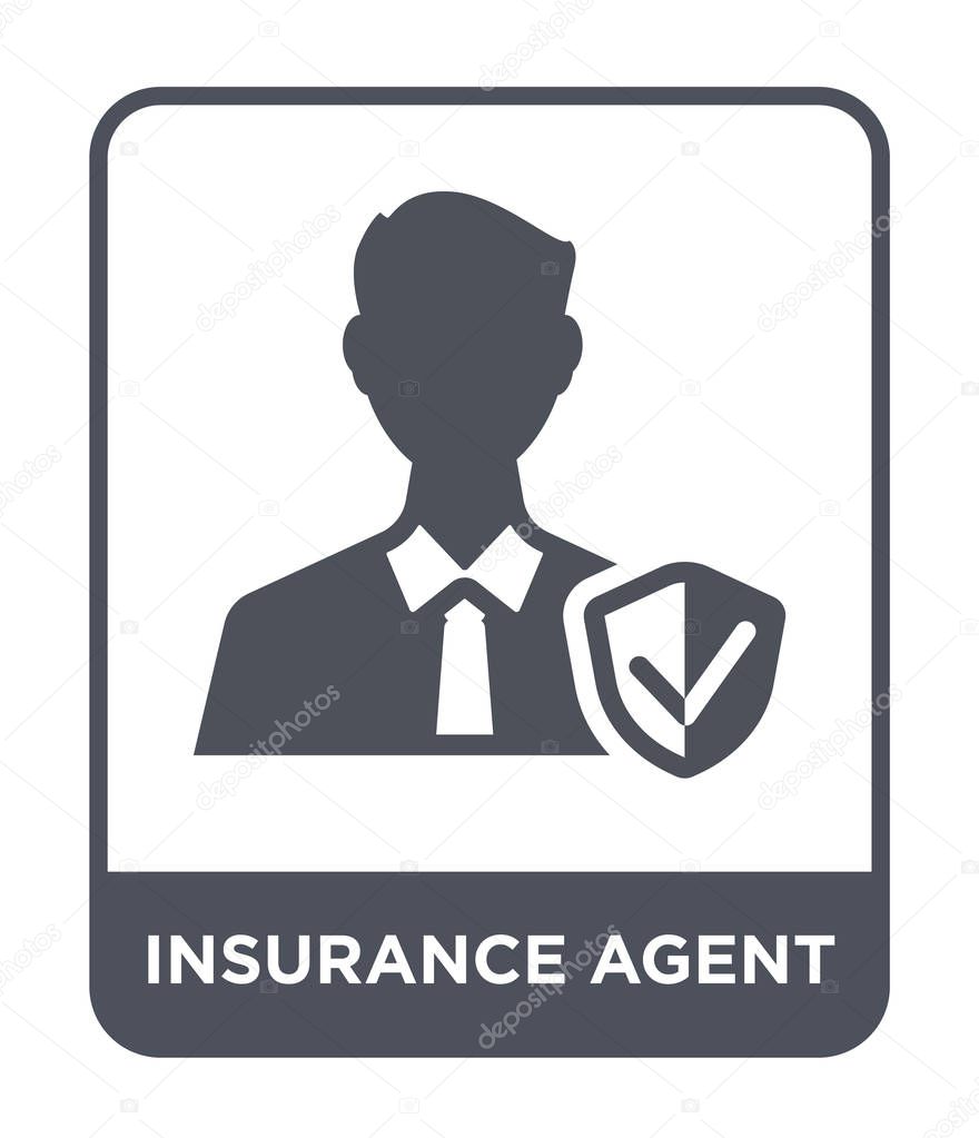 insurance agent icon in trendy design style. insurance agent icon isolated on white background. insurance agent vector icon simple and modern flat symbol.