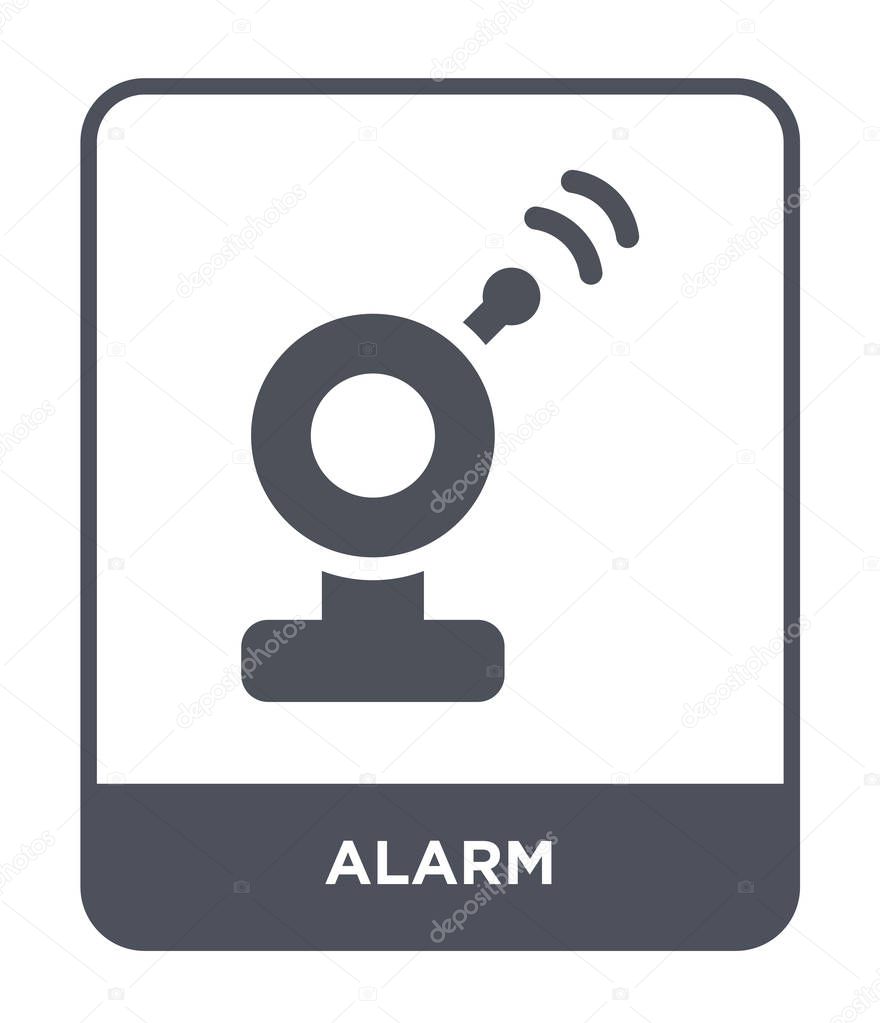 alarm icon in trendy design style. alarm icon isolated on white background. alarm vector icon simple and modern flat symbol for web site, mobile, logo, app, UI. alarm icon vector illustration, EPS10.