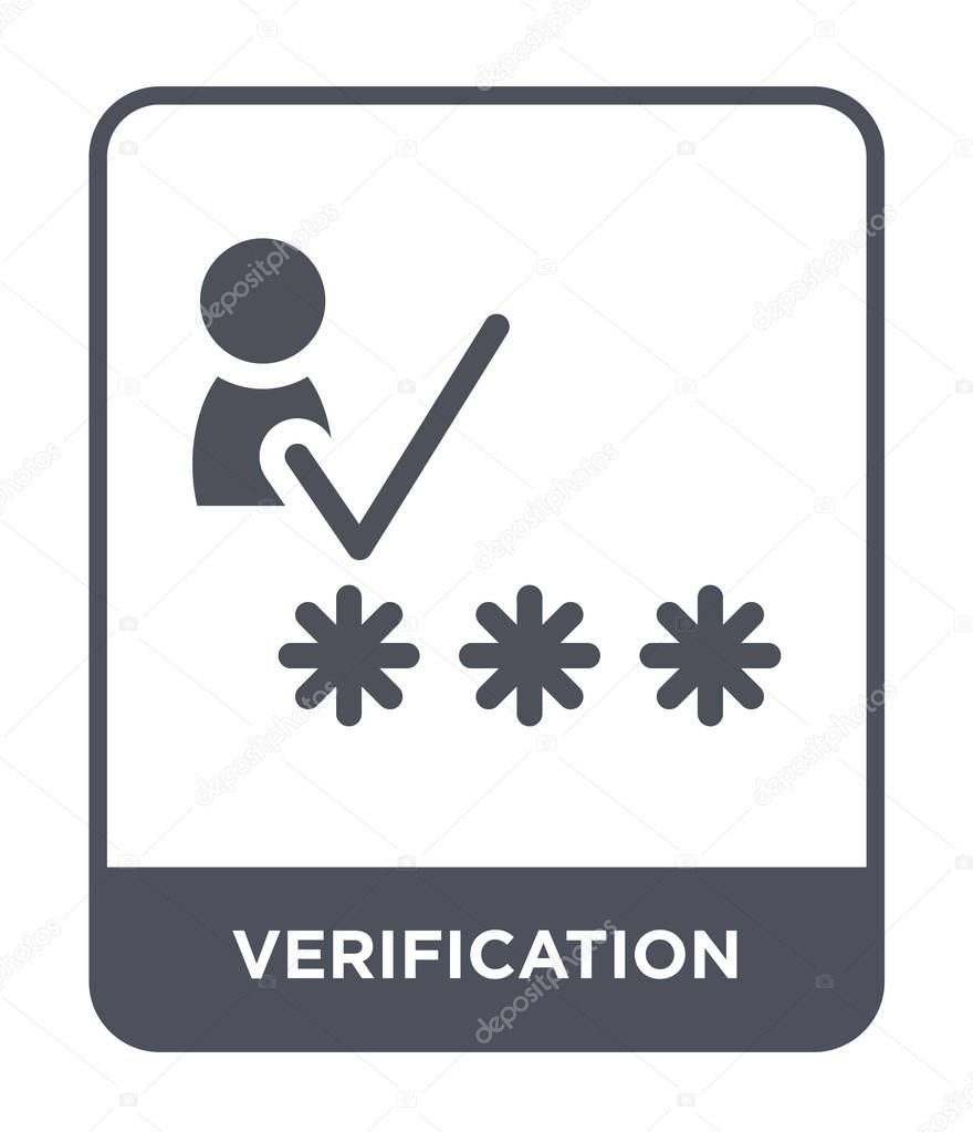 Verification icon in trendy design style. verification icon isolated on white background. verification vector icon simple and modern flat symbol.