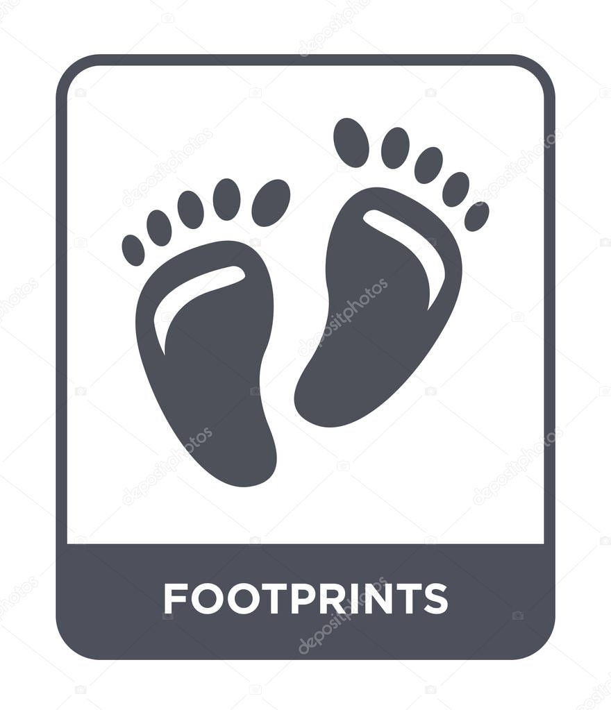 footprints icon in trendy design style. footprints icon isolated on white background. footprints vector icon simple and modern flat symbol.