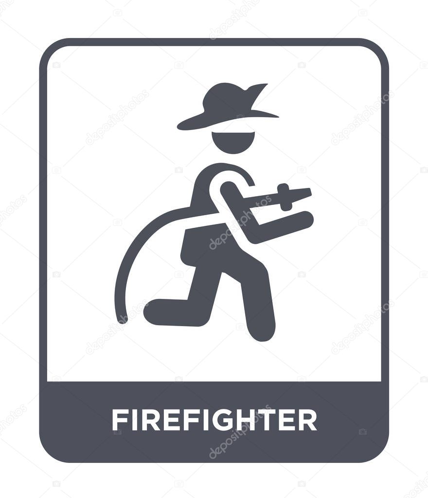 Firefighter icon in trendy design style. firefighter icon isolated on white background. firefighter vector icon simple and modern flat symbol.