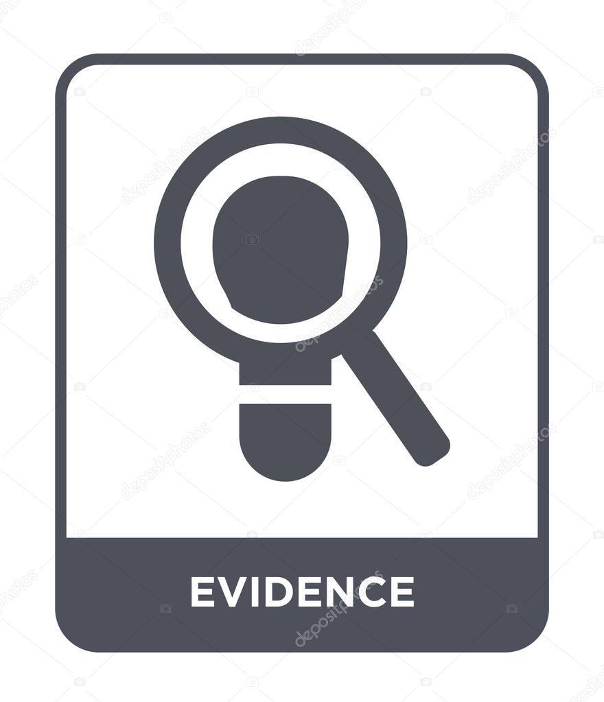 Evidence icon in trendy design style. evidence icon isolated on white background. evidence vector icon simple and modern flat symbol.