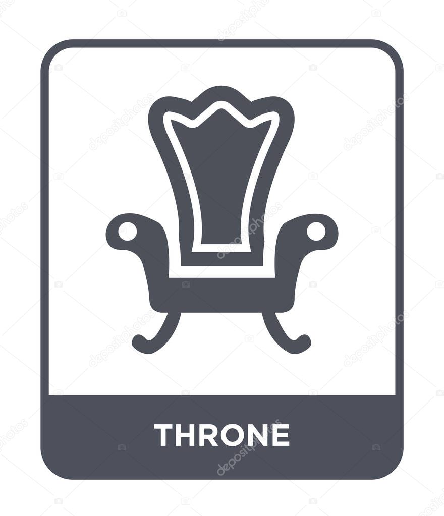 throne icon in trendy design style. throne icon isolated on white background. throne vector icon simple and modern flat symbol.