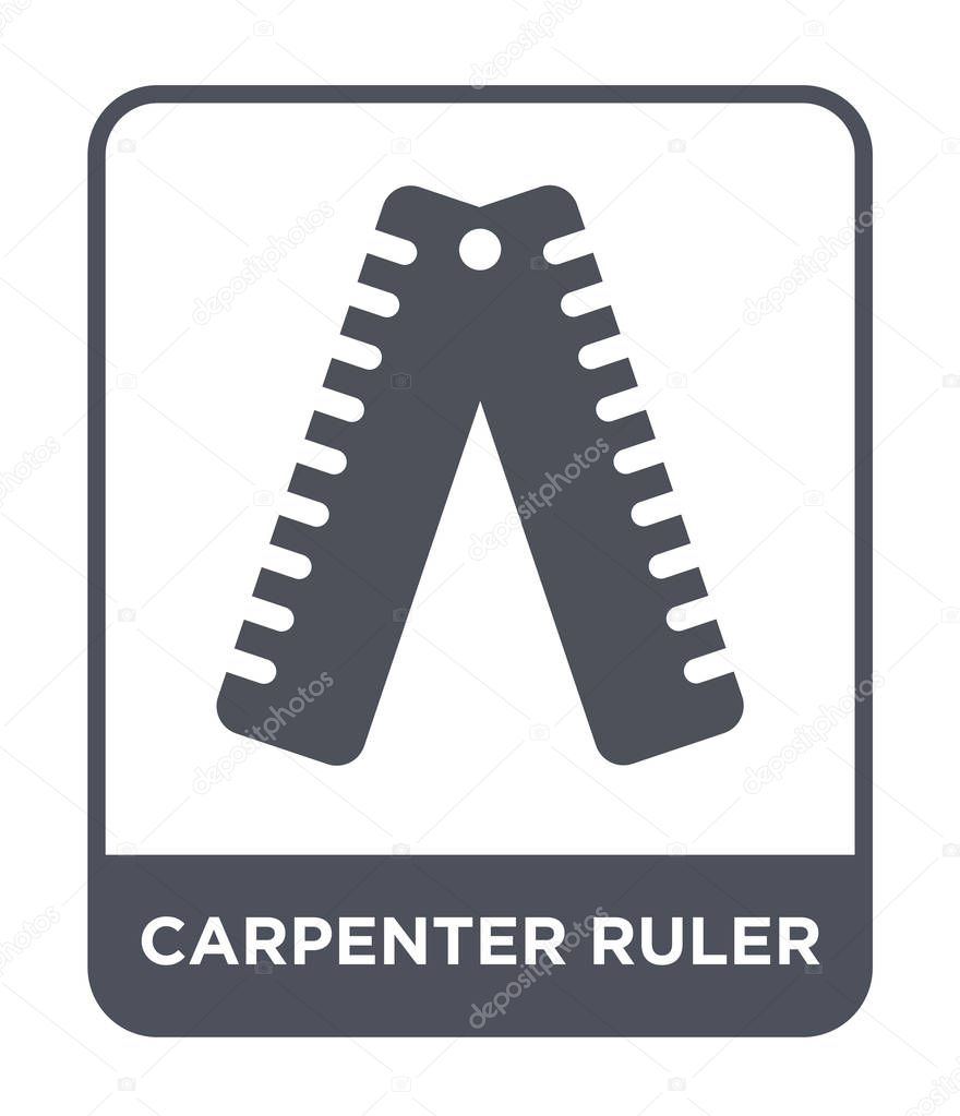 carpenter ruler icon in trendy design style. carpenter ruler icon isolated on white background. carpenter ruler vector icon simple and modern flat symbol.