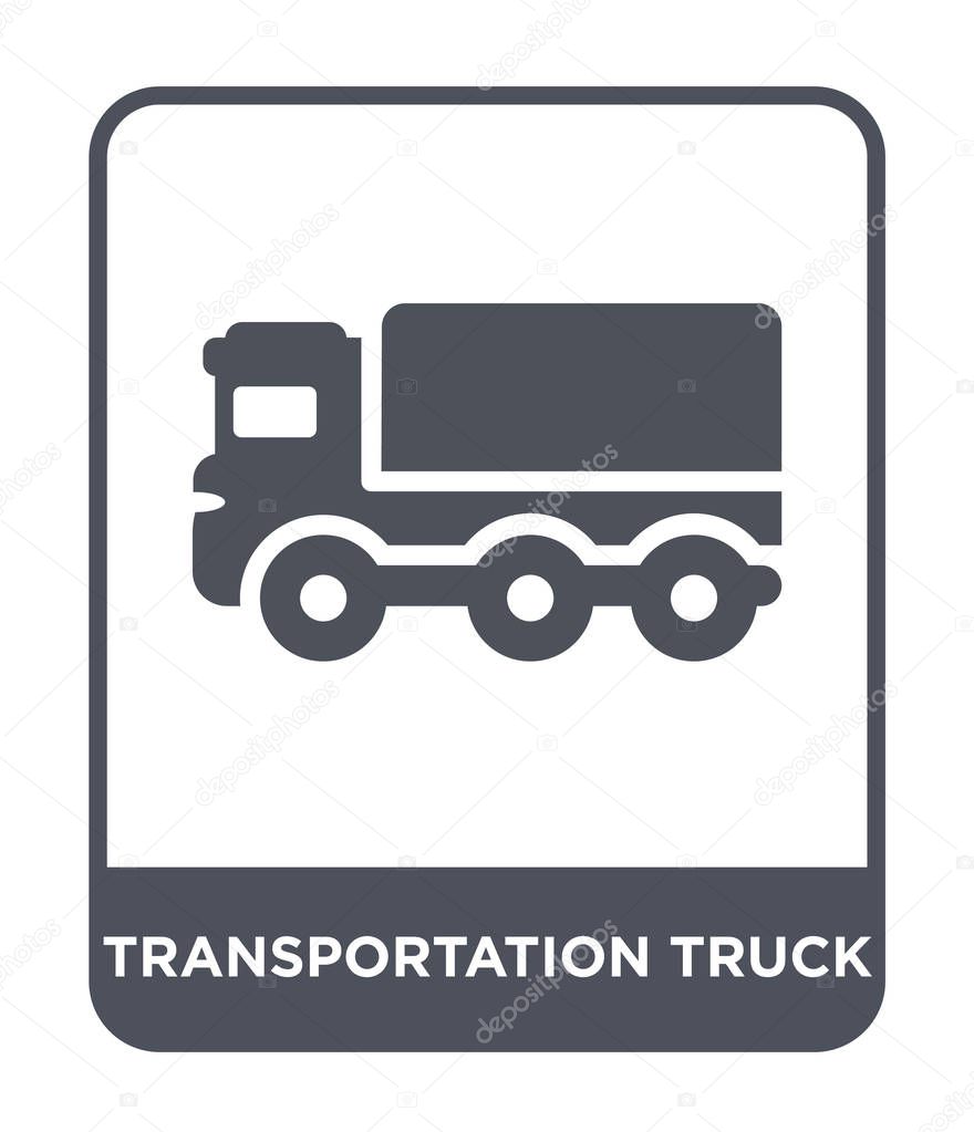 transportation truck icon in trendy design style. transportation truck icon isolated on white background. transportation truck vector icon simple and modern flat symbol.