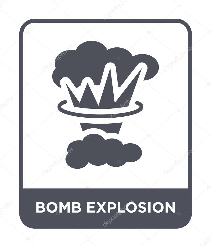 Bomb explosion icon in trendy design style. bomb explosion icon isolated on white background. bomb explosion vector icon simple and modern flat symbol.