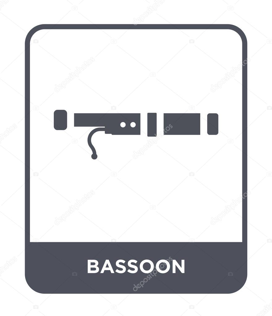 Bassoon icon in trendy design style. bassoon icon isolated on white background. bassoon vector icon simple and modern flat symbol.
