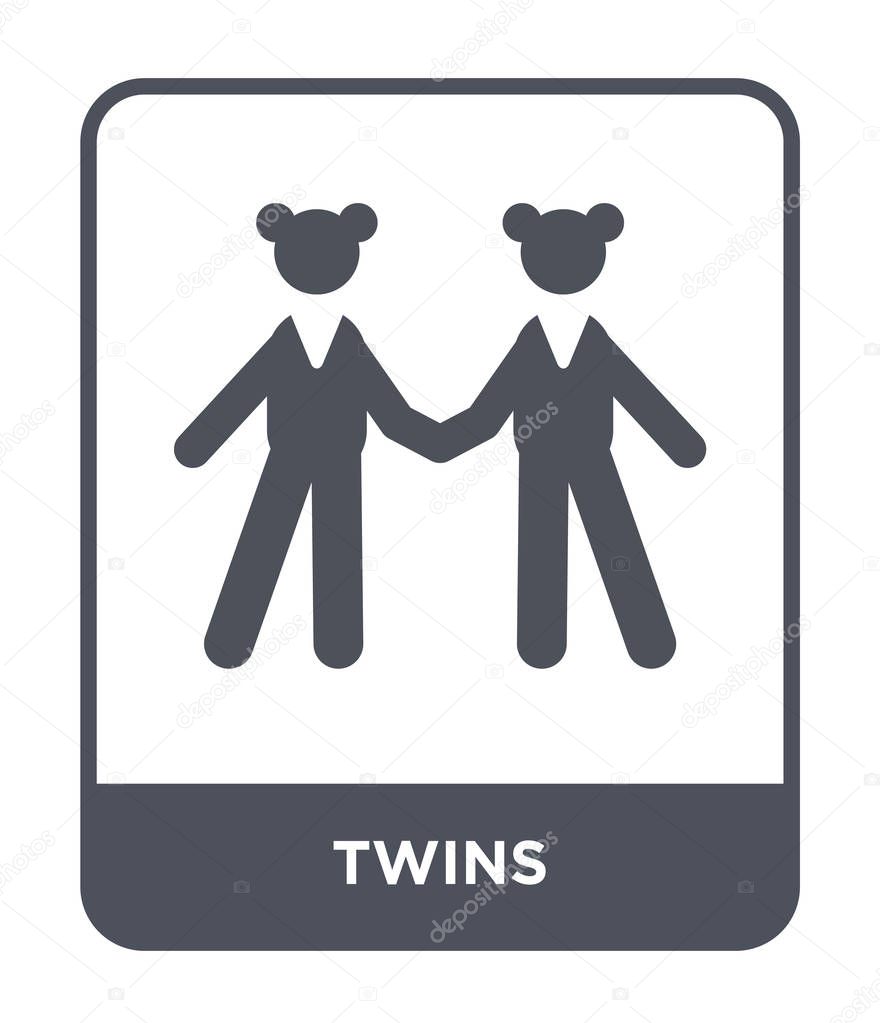 Twins icon in trendy design style. twins icon isolated on white background. twins vector icon simple and modern flat symbol for web site, mobile, logo, app, UI. twins icon vector illustration, EPS10.
