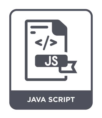 Java komut dosyası simgesini modaya uygun bir tasarım tarzı. java komut dosyası simgesini beyaz arka plan üzerinde izole. Java el yazısı vektör simgesi basit ve modern düz sembolü.