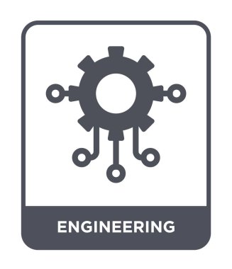 modaya uygun bir tasarım tarzı mühendislik simgesi. Beyaz arka plan üzerinde izole mühendislik simgesi. Mühendislik vektör simgesi basit ve modern düz sembolü.