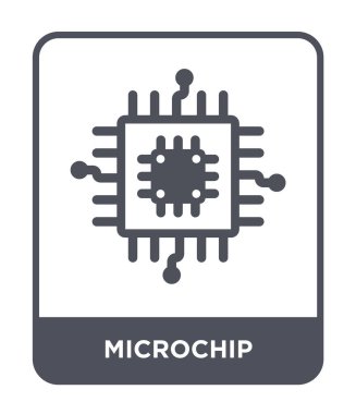 modaya uygun bir tasarım tarzı mikroçip simgesi. Beyaz arka plan üzerinde izole mikroçip simgesi. mikroçip vektör simgesi basit ve modern düz sembolü.