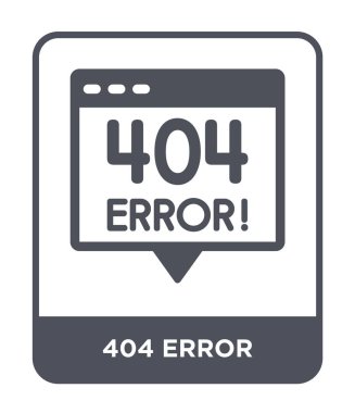 modaya uygun bir tasarım tarzı 404 hata simgesi. Beyaz arka plan üzerinde izole 404 hata simgesi. 404 hatası vektör simgesi basit ve modern düz sembolü.