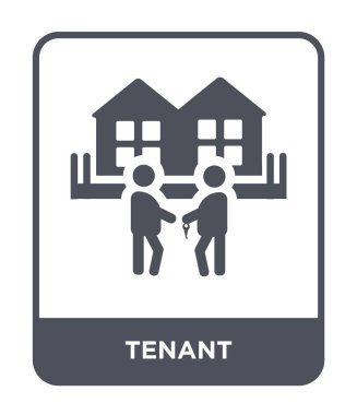 modaya uygun bir tasarım tarzı kiracı simgesi. Beyaz arka plan üzerinde izole kiracı simgesi. Kiracı vektör simgesi basit ve modern düz sembolü.