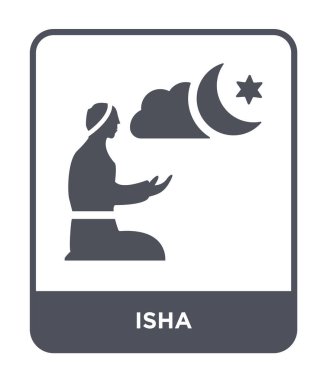 Isha simgesi modaya uygun bir tasarım tarzı. Isha simgesi beyaz arka plan üzerinde izole. Isha vektör simgesi basit ve modern düz simgesi web sitesi, mobil, logo, app, UI. Isha simge vektör çizim, Eps10.