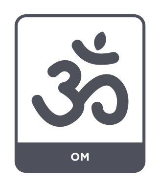 modaya uygun bir tasarım tarzı OM simgesi. Beyaz arka plan üzerinde izole om simgesi. Om vektör simgesi basit ve modern düz simgesi web sitesi, mobil, logo, app, UI. Om simge vektör çizim, Eps10.
