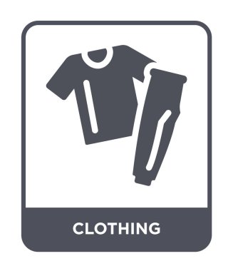 modaya uygun bir tasarım tarzı giyim simgesi. Beyaz arka plan üzerinde izole giyim simgesi. Giyim vektör simgesi basit ve modern düz sembolü.