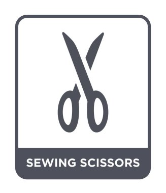 dikiş makas simgesi modaya uygun bir tasarım tarzı. dikiş makas simgesi beyaz arka plan üzerinde izole. dikiş makas simgesi basit ve modern düz simge vektör.