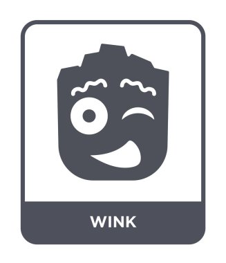 modaya uygun bir tasarım tarzı Wink simgesi. Beyaz arka plan üzerinde izole wink simgesi. Wink vektör simgesi basit ve modern düz simgesi web sitesi, mobil, logo, app, UI. simge vektör çizim, Eps10 wink.