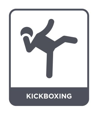 modaya uygun bir tasarım tarzı kickboks simgesi. Beyaz arka plan üzerinde izole kickboks simgesi. kickboks vektör simgesi basit ve modern düz sembolü.