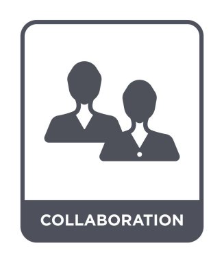 modaya uygun bir tasarım tarzı işbirliği simgesi. Beyaz arka plan üzerinde izole işbirliği simgesi. işbirliği vektör simgesi basit ve modern düz sembolü.