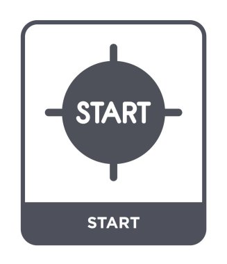 simge modaya uygun bir tasarım tarzında başlatın. Beyaz arka plan üzerinde izole simgesi başlatın. vektör simgesi basit başlatmak ve modern düz UI uygulaması, web sitesi, mobil, logo, sembol. simge vektör çizim, Eps10 başlamak.