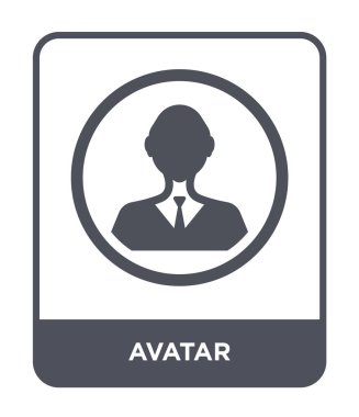 modaya uygun bir tasarım tarzı avatar simge. Beyaz arka plan üzerinde izole avatar simge. Avatar vektör simgesi basit ve modern düz sembolü.