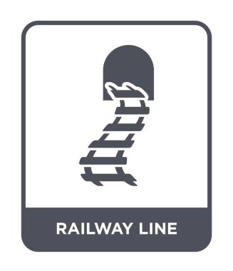Tren çizgisi simgesinde modaya uygun bir tasarım tarzı. Demiryolu hat simgesi beyaz arka plan üzerinde izole. demiryolu hattı vektör simgesi basit ve modern düz sembolü.