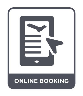 modaya uygun bir tasarım tarzı online rezervasyon simgesi. çevrimiçi rezervasyon simgesi beyaz arka plan üzerinde izole. Online rezervasyon vektör simgesi basit ve modern düz sembolü.