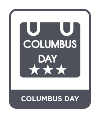 Kolomb Günü simgesi modaya uygun bir tasarım tarzı. Kolomb Günü simgesi beyaz arka plan üzerinde izole. Kolomb Günü vektör simgesi basit ve modern düz sembolü.