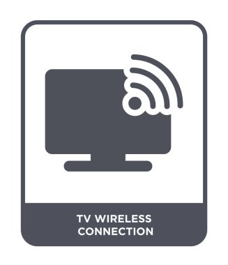 modaya uygun bir tasarım tarzı TV kablosuz bağlantı simgesi. tv kablosuz bağlantı simgesi beyaz arka plan üzerinde izole. TV kablosuz bağlantı simgesi basit ve modern düz simge vektör.