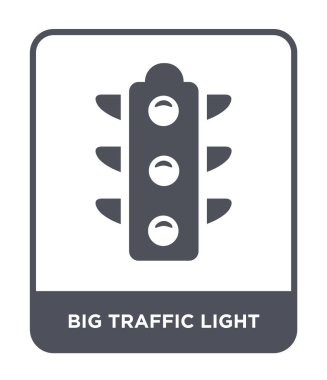 modaya uygun bir tasarım tarzı büyük trafik ışığı simgesi. Beyaz arka plan üzerinde izole büyük trafik ışığı simgesi. büyük trafik ışığı vektör simgesi basit ve modern düz sembolü.