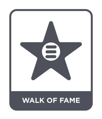 modaya uygun bir tasarım tarzı simgesinde şöhret kaldırımı. Beyaz arka plan üzerinde izole şöhret simgesinin yürümek. Şöhret vektör simgesi basit ve modern düz sembolü yürümek.