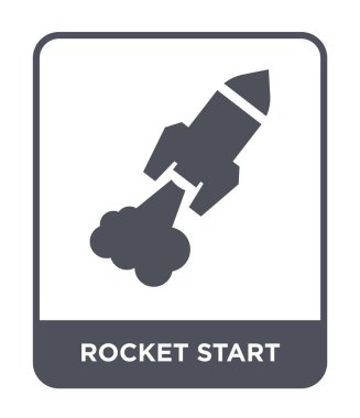 roket modaya uygun bir tasarım tarzında simgesi başlatın. roket Başlat simgesi beyaz arka plan üzerinde izole. roket başlangıç vektör simgesi basit ve modern düz sembolü.