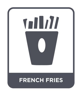 modaya uygun bir tasarım tarzı patates kızartması simgesi. patates kızartması simgesi beyaz arka plan üzerinde izole. patates kızartması vektör simgesi basit ve modern düz sembolü.