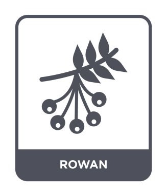 modaya uygun bir tasarım tarzı Rowan simgesi. Beyaz arka plan üzerinde izole rowan simgesi. Rowan vektör simgesi basit ve modern düz simgesi web sitesi, mobil, logo, app, UI. Rowan simge vektör çizim, Eps10.