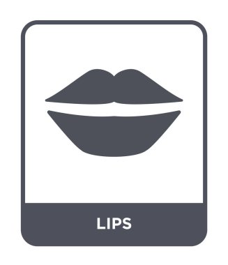 modaya uygun bir tasarım tarzı dudak simgesi. Beyaz arka plan üzerinde izole dudak simgesi. dudak simgesi basit vektör ve modern düz UI uygulaması, web sitesi, mobil, logo, sembol. dudaklar simge vektör çizim, Eps10.