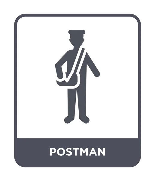 トレンディなデザイン スタイルで郵便屋さんのアイコン 郵便配達のアイコンが白い背景で隔離 郵便配達ベクトル アイコン シンプルでモダンなフラット記号 — ストックベクタ
