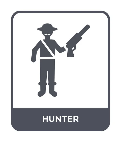 猎人图标在时尚的设计风格 猎人图标隔离在白色背景 猎人向量图标简单和现代平面符号 — 图库矢量图片